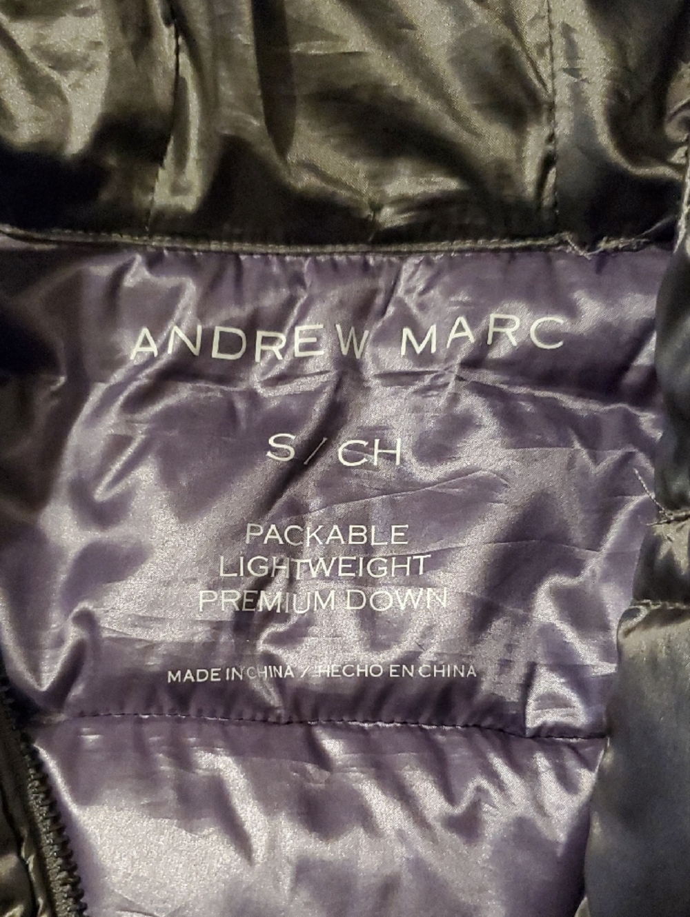 Andrew Marc Premium Down Shimmery Packable Down Jacket - Picture 2 of 11